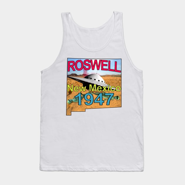 Roswell New Mexico 1947 UFO Aliens in Technicolor Tank Top by blueversion